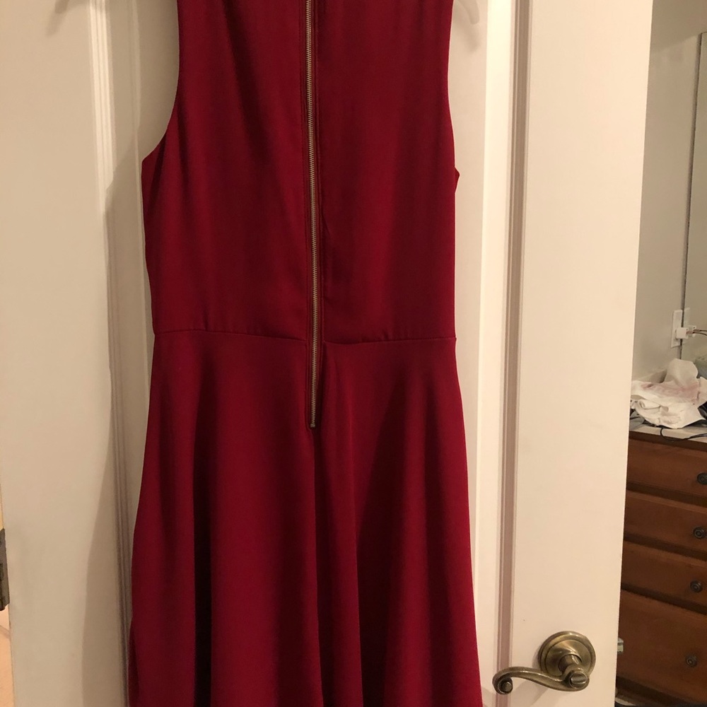 Dark Red Sleeveless Cocktail Dress
